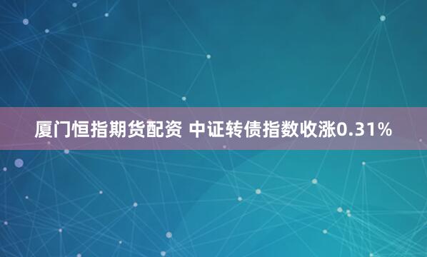厦门恒指期货配资 中证转债指数收涨0.31%